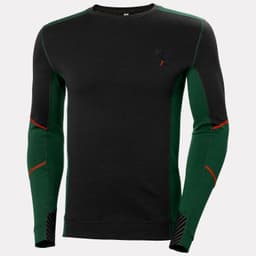 HH LIFA MERINO CREWNECK — 469 GREEN/EBONY 3