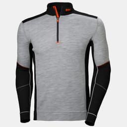 HH LIFA MERINO HALF ZIP — GREY MELANGE 3