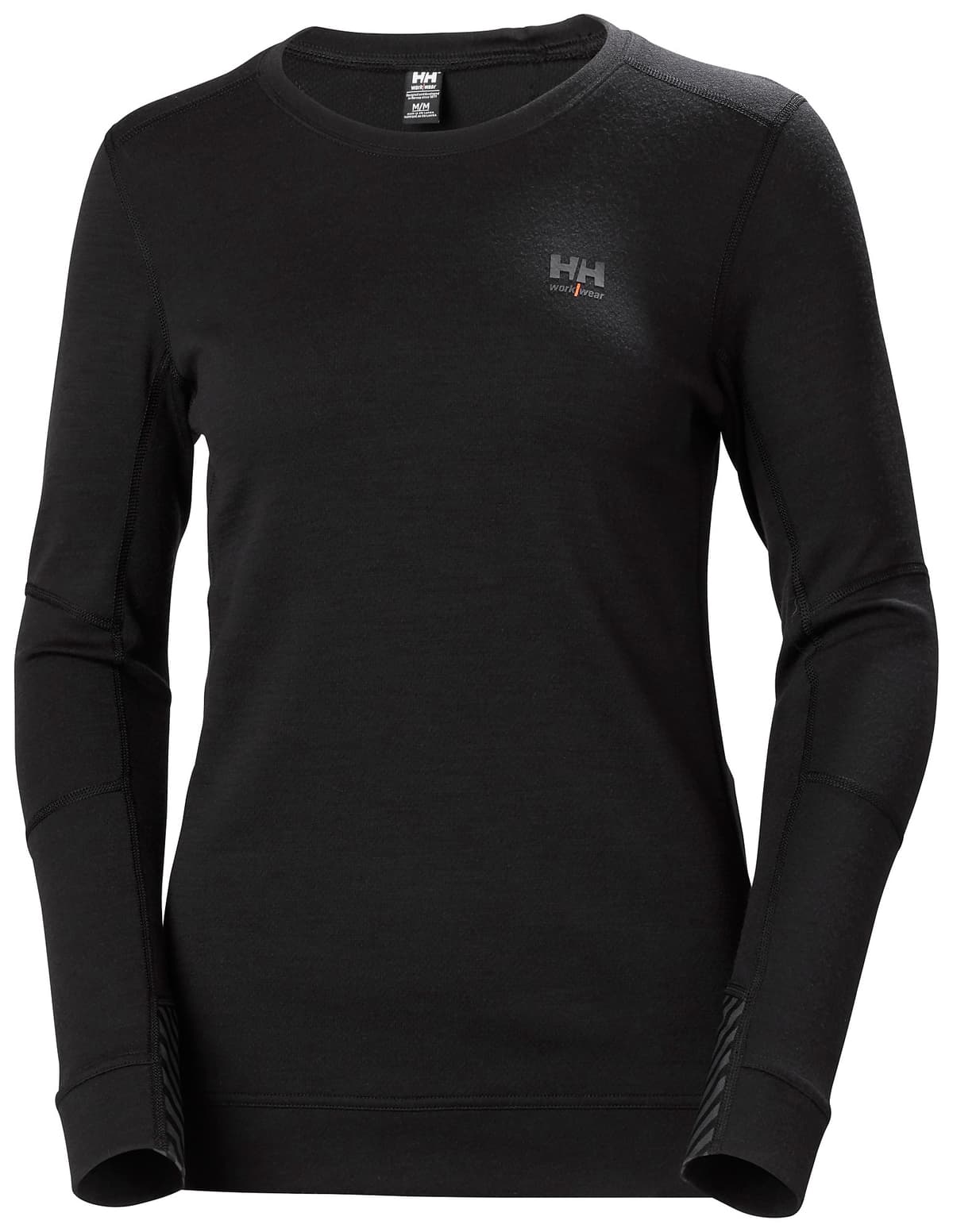 W HH LIFA MERINO CREWNECK — BLACK