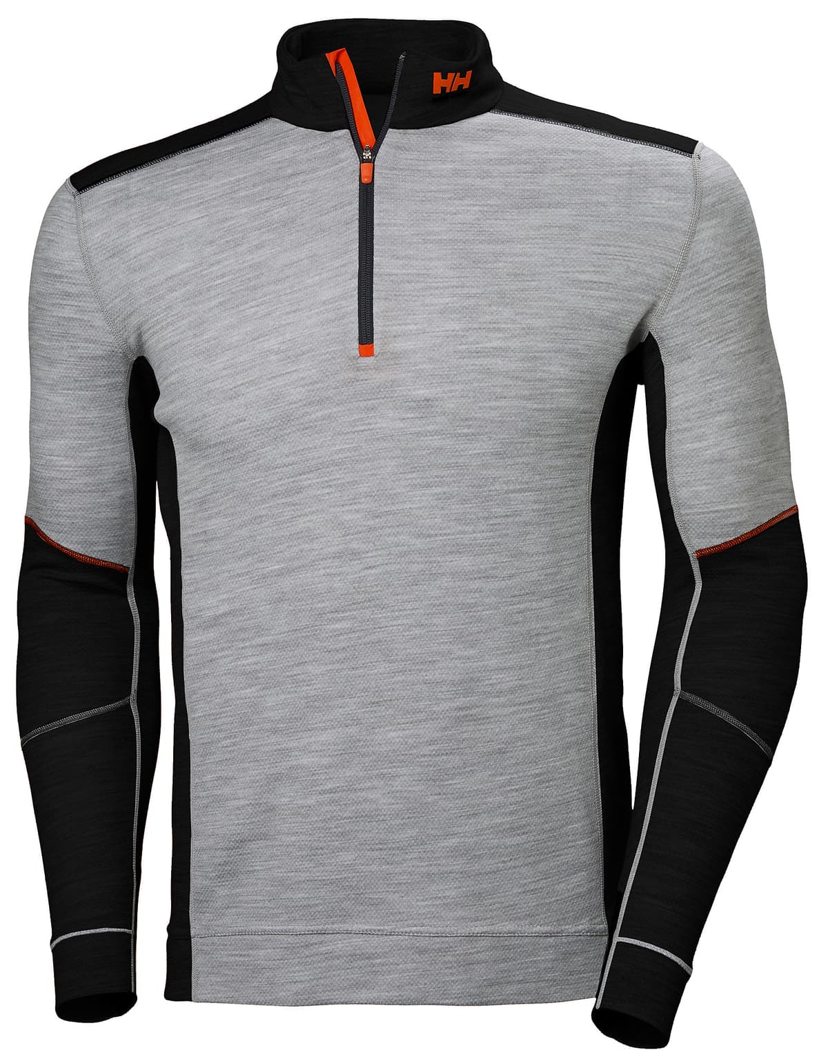HH LIFA MERINO HALF ZIP — 931 LT GREY MELANGE