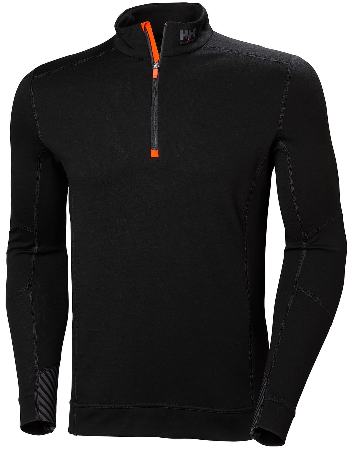 HH LIFA MERINO HALF ZIP — BLACK