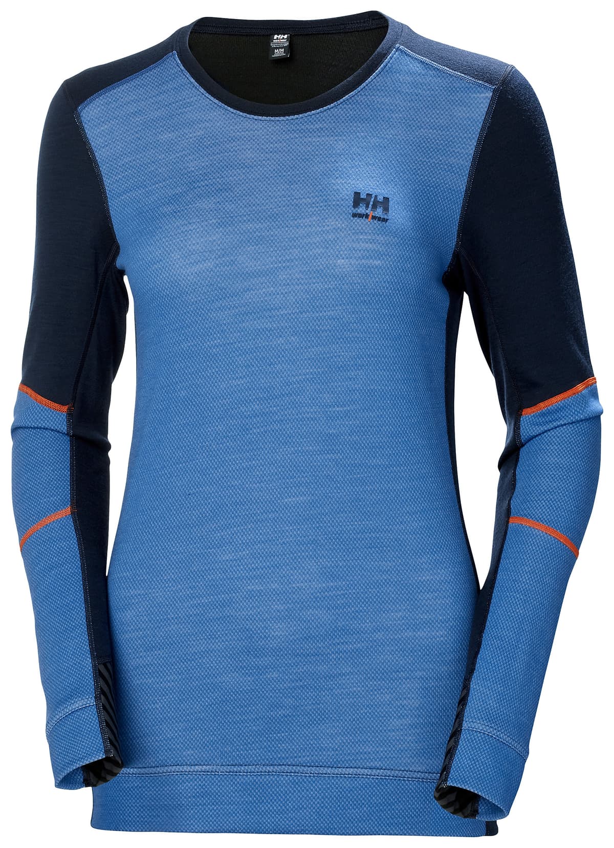 W HH LIFA MERINO CREWNECK — 595 NAVY/STONE BLUE